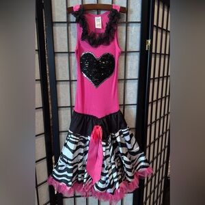 Bubblegum Pink and Black Sequin Heart dress